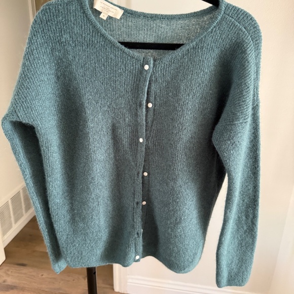 Sezane Gilet Gaspard - Cardigan Sweater in Sage/Turquoise - M - Picture 2 of 5
